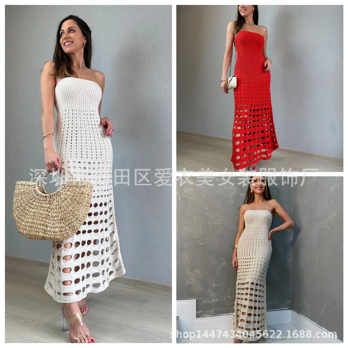 Spring And Summer New Tube Top One-step Dress Seaside Sexy Tight Dress