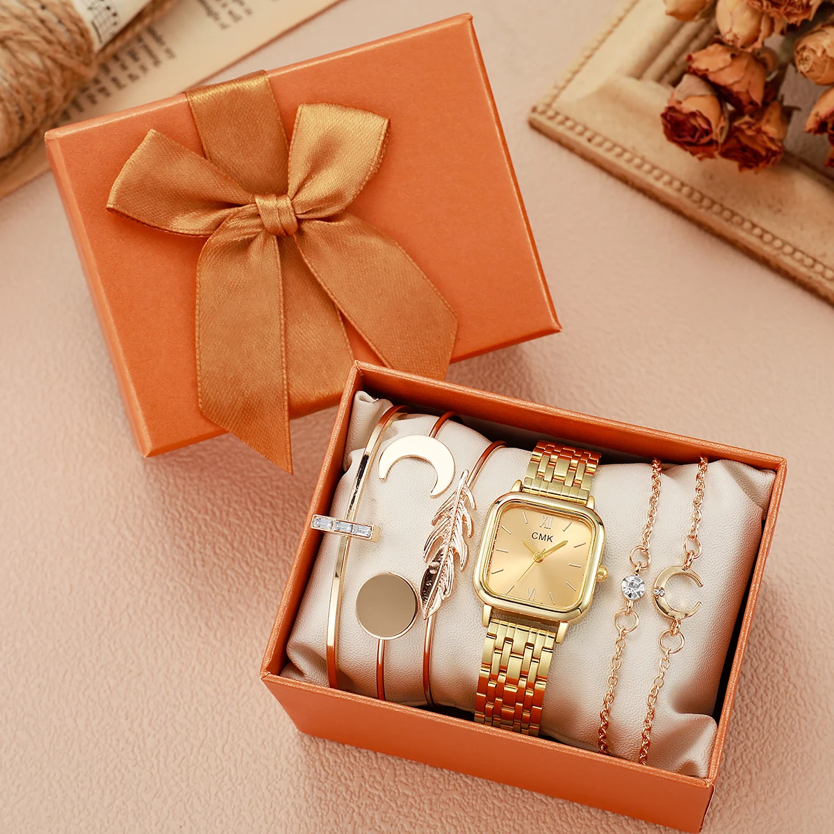 

Женская мода, универсальная корейская версия простого студенческого стального ремешка, кварцевые часы, браслет с перьями на запястье