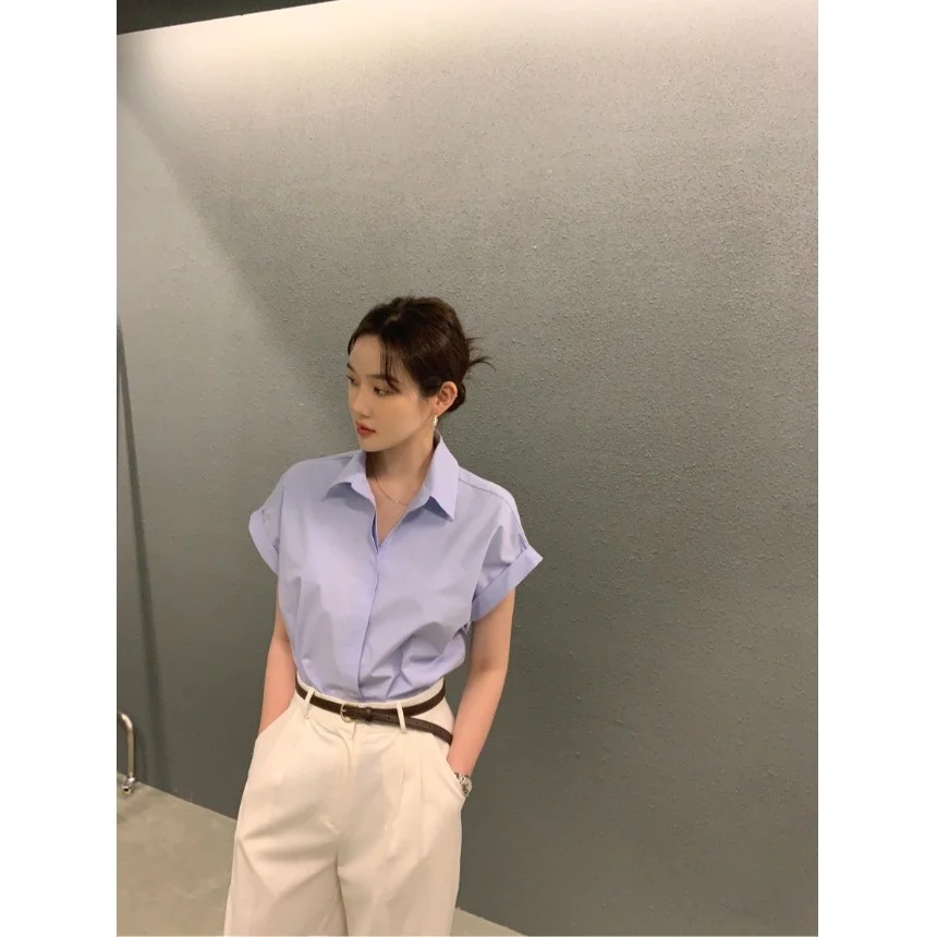 

Простая и стильная свободная женская рубашка в корейском стиле для повседневной носки, весна-лето-осень-зима, универсальная модель