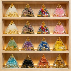 Mini doğal kristal piramit enerji jeneratörü kuvars ametist Reiki şifa kristal çakra reçine piramit meditasyon ev dekor