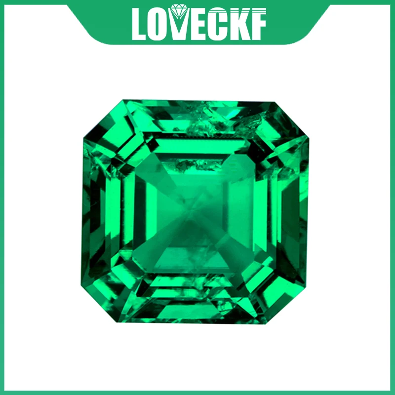 

Top Hand-cut Hydrothermal Lab Grown Emerald Asscher Cut Colombian Emeralds Precious Gemstone With AGL Certificate