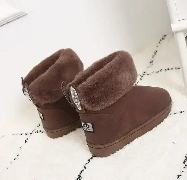 2021 New Women  Winter Snow Boots  Velvet Padded Shoes Boots Outdoor Fur Keep Warm Shoes Female  Solid  Casual Boots