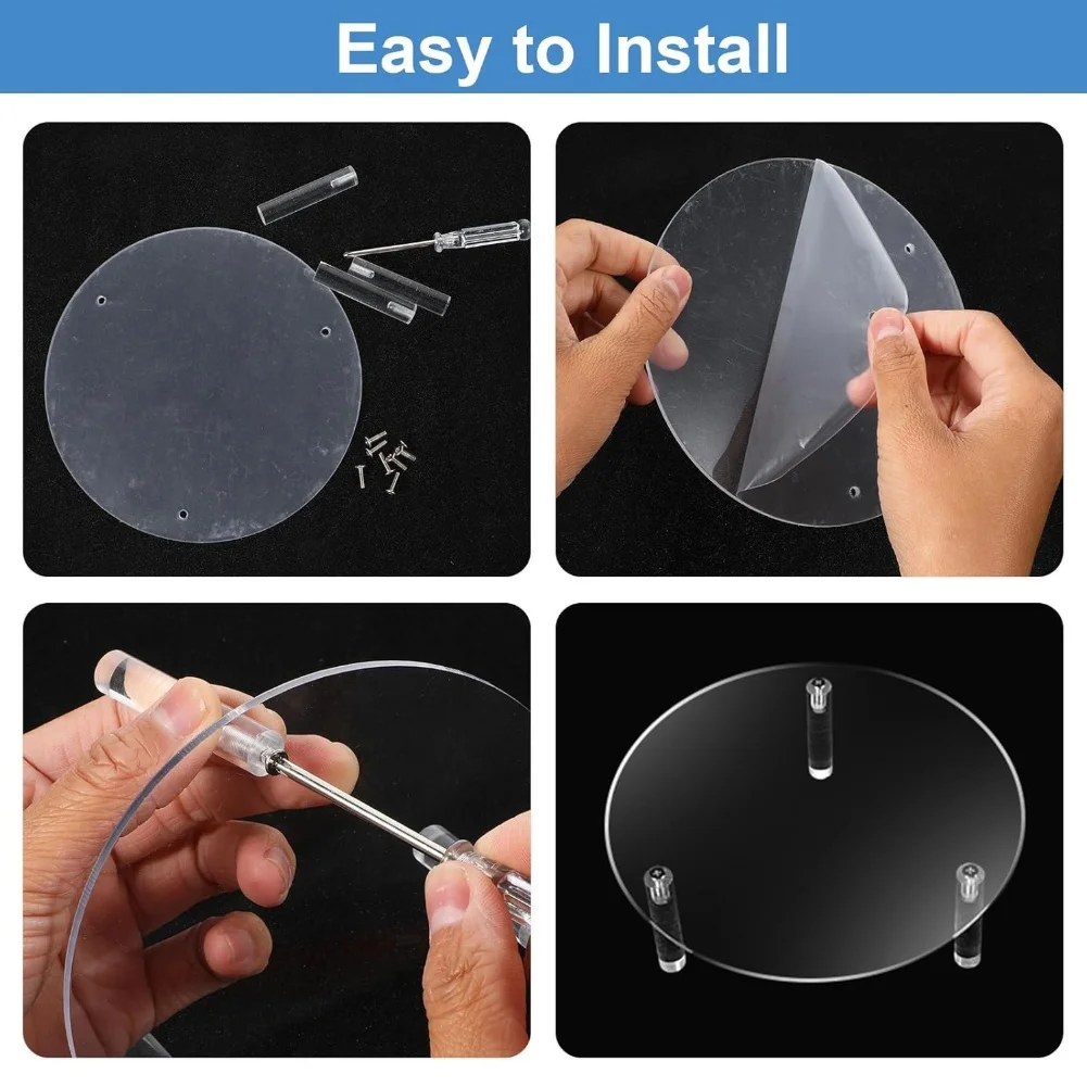 Home Display 12.6*5cm Acrylic Display Risers Acrylic Cake Stand Display Ample Quantity Reliable Showcasing Solution
