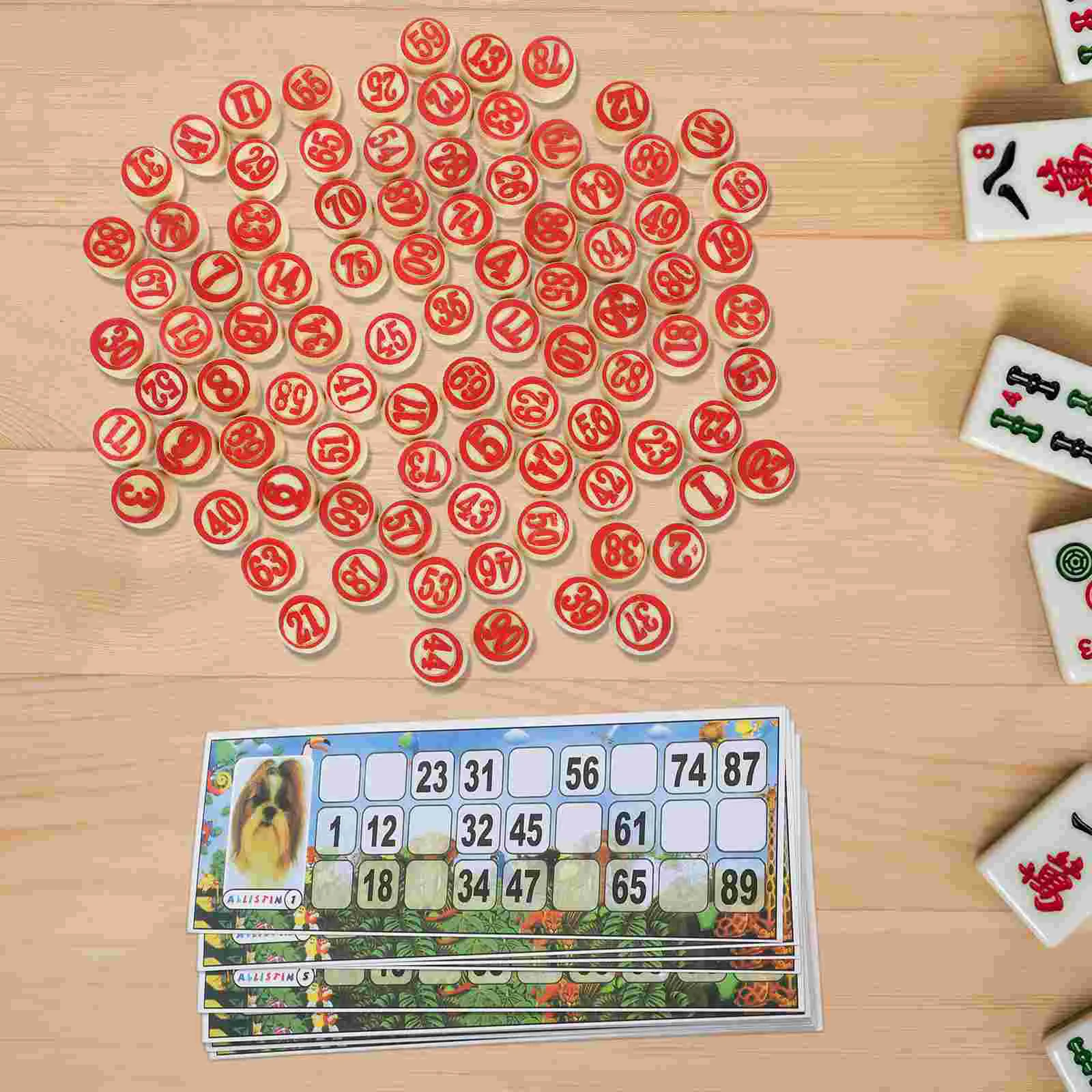 1 Set Russian Lotto Set gioco per la famiglia gioco del Lotto russo in legno per adulti forniture per giochi del Lotto russo