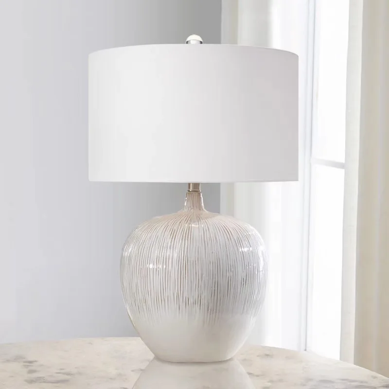 American ceramic table lamp modern minimalist creative hotel designer living room bedroom bedside decorative table lamp