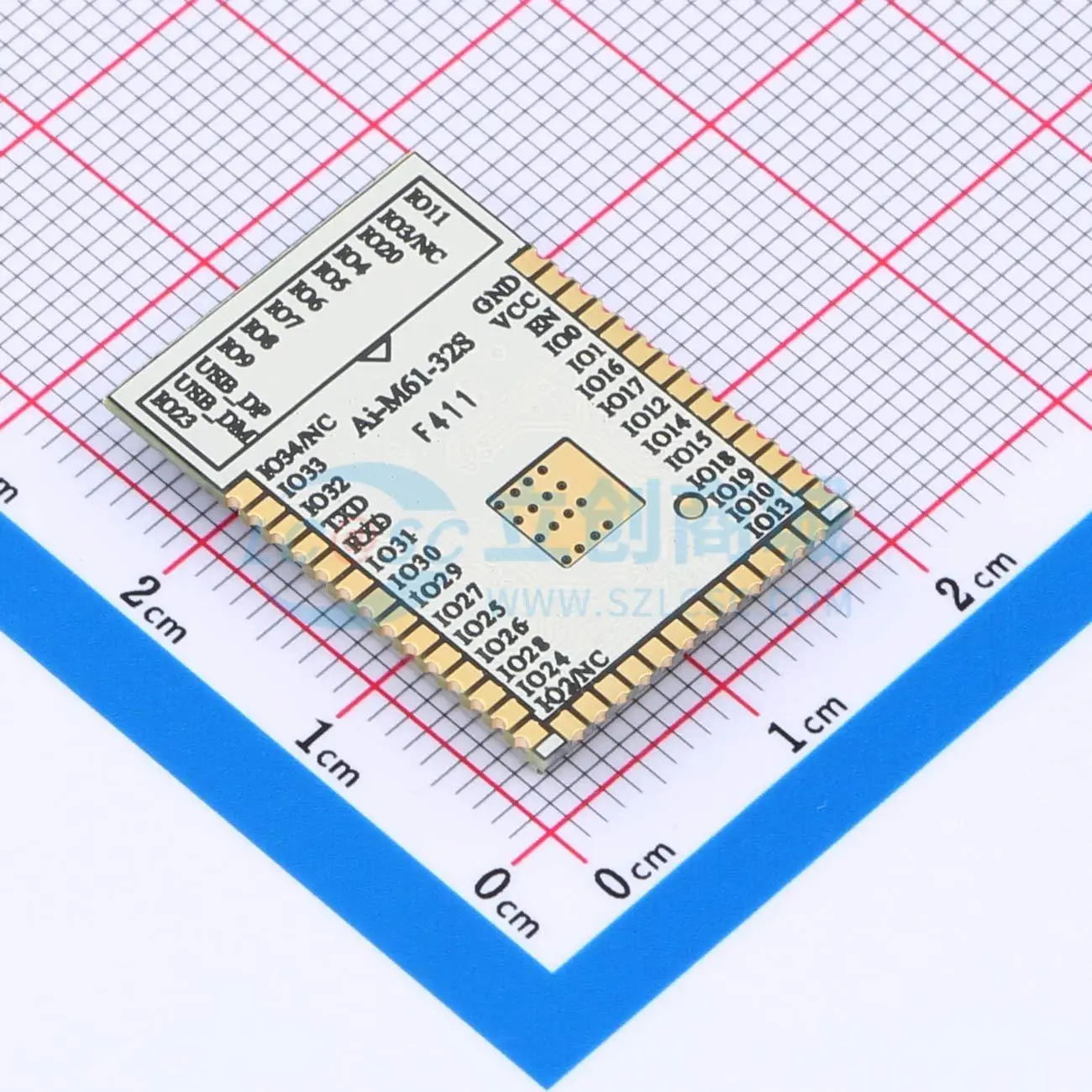 3pcs Ai-M61-32S-I SMD 25.5x18mm BL618 I2C GPIO UART SDMMC SPI PWM USB I2S 2.4GHz WiFi Wireless Module for Smart Home System