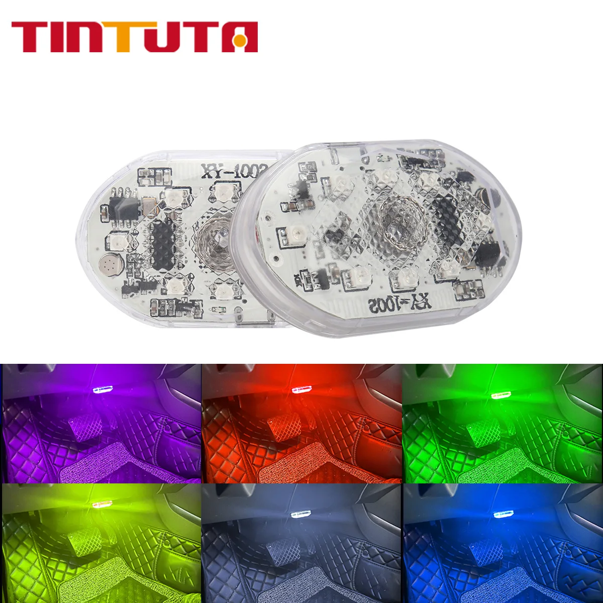 

LED Touch Light Mini Wireless Car Interior Lighting Auto Roof Ceiling Reading Lamp for Door Foot Trunk Storage Box USB Charging