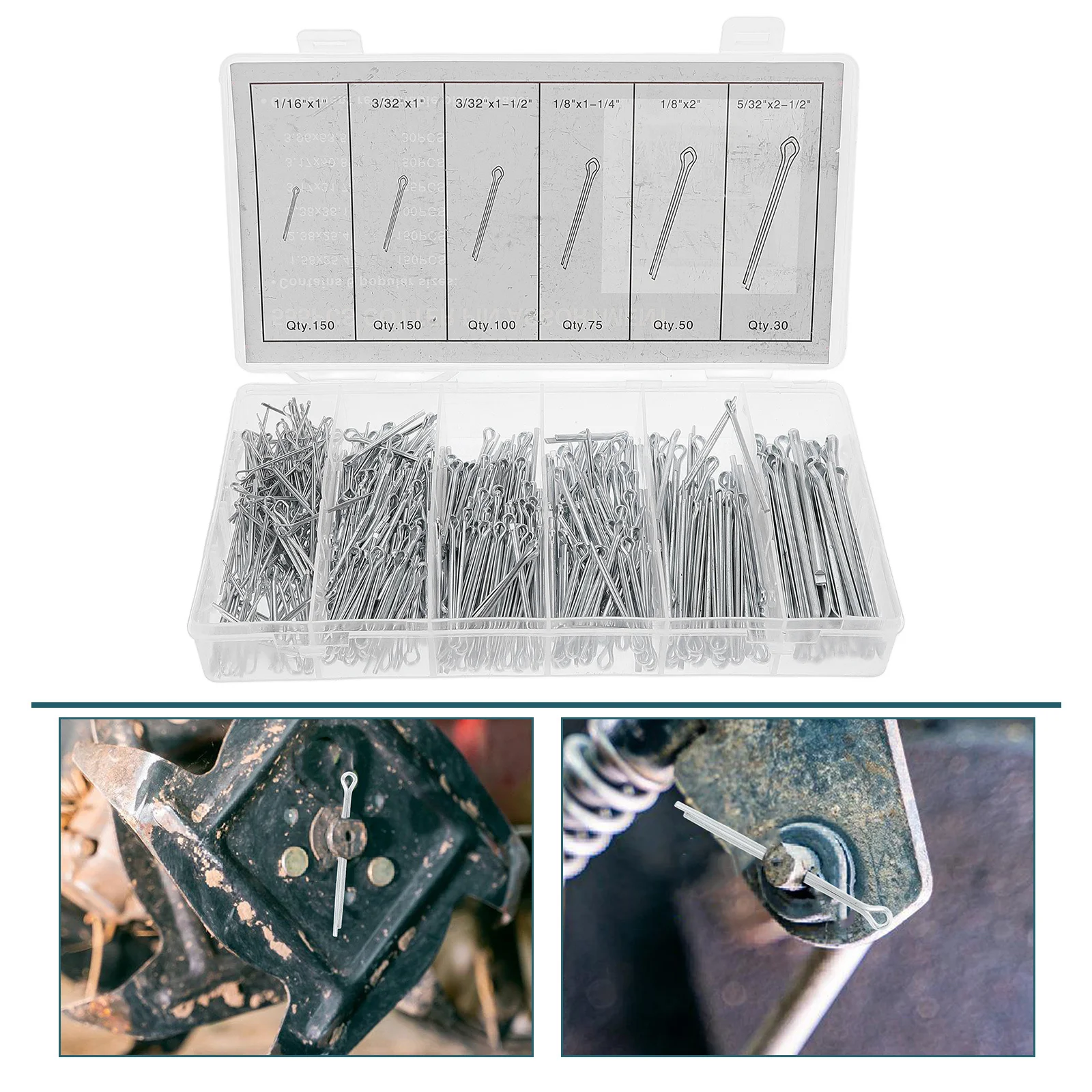 

555Pcs Cotter Pin Assortment Kit Spring Steel Durable for Automotive Repair DIY Projects Cotter Pin Clip Set Spring Hairpin