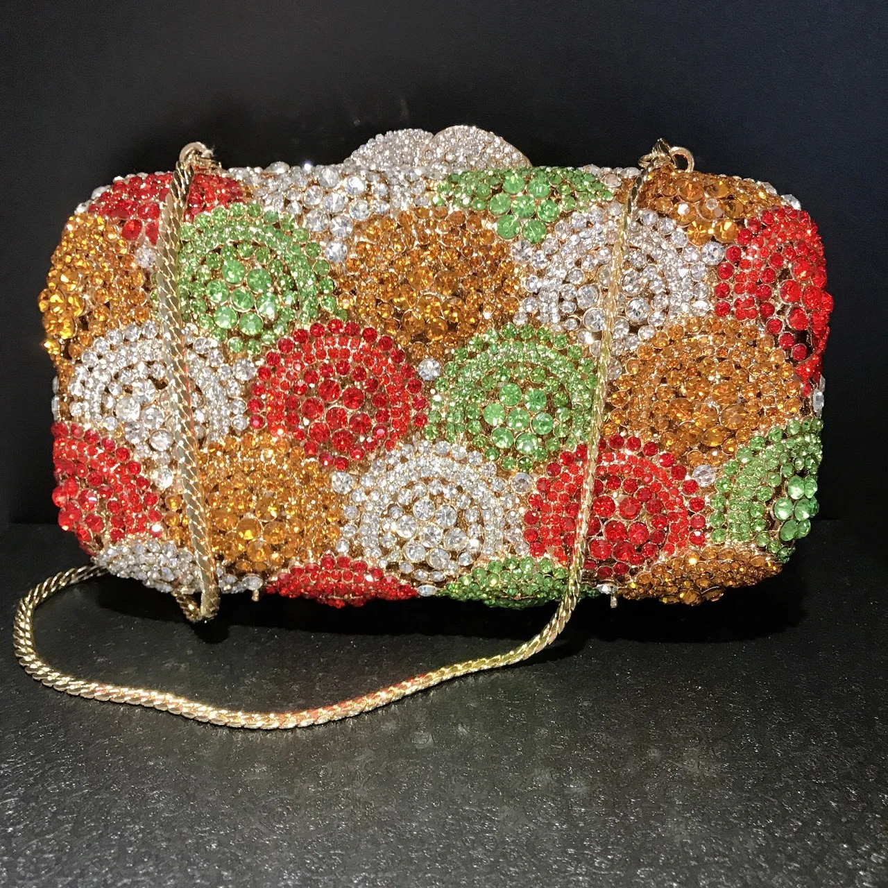 

Красочные круглые вечерние сумки для торжественного ужина, женские свадебные сумки с кристаллами и цветочным принтом, вечерние сумки с бриллиантовым цветком, кошелек-клатч