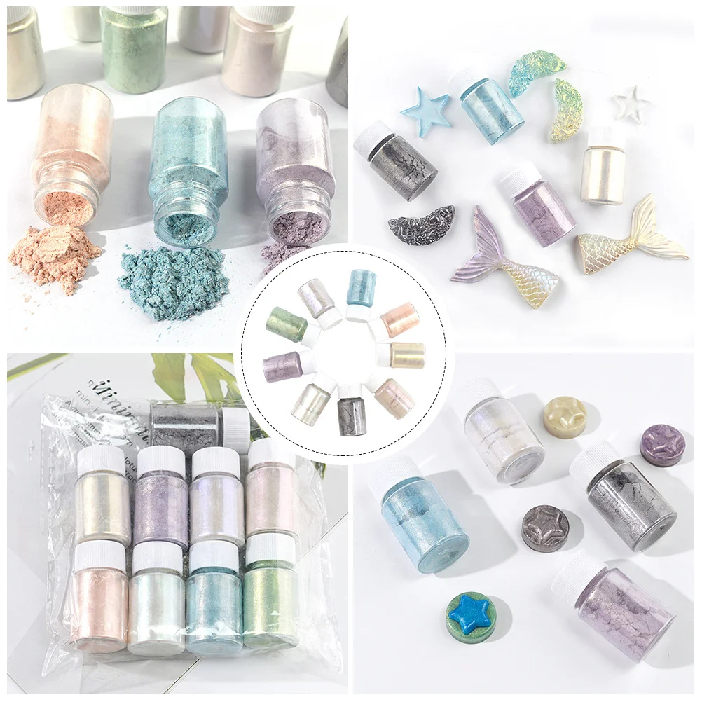 9 قطعة مسحوق الصباغ الميكا مجموعة الصف لامع أصباغ ملونة لقنابل الاستحمام الصابون مسمار الفن صنع Crafts بها بنفسك الحرف #4