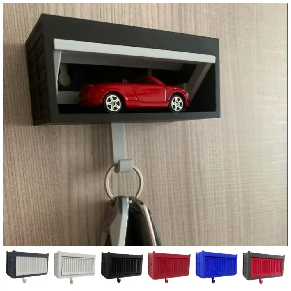 

Creative Car Garage Key Holder with Opening Door Funny Wall Mount Key Rack Space-saving Multifunctional Car Key Hook Rack