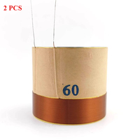 2PCS 60mm Speaker Voice Coil Inner  Woofer Bass Repair Parts with Copper Wire Aluminium Bobbin