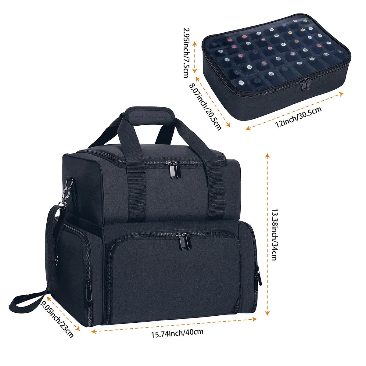 Essential for Womens 80 Bottle Large Capacity Waterproof Nail Polish Organizer Case Portable Travel Storage with 2 Removable Bag