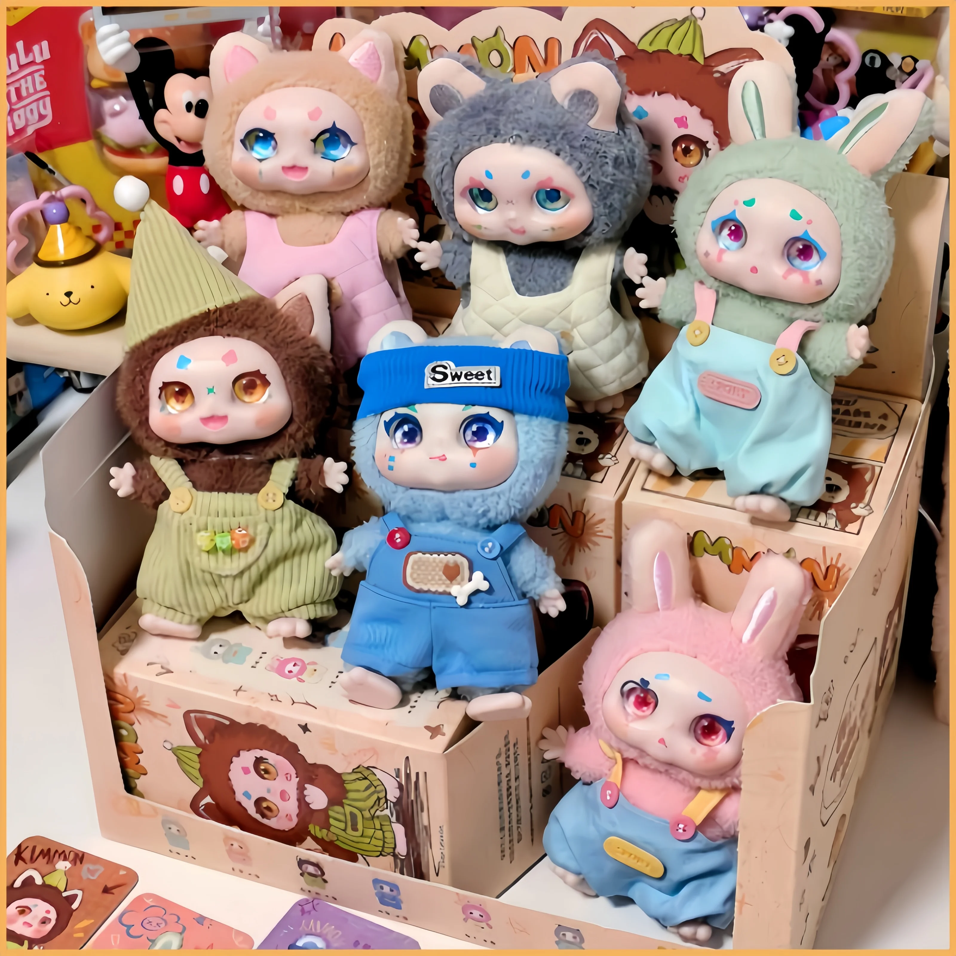 

Новый хит продаж, натуральная серия Kimmon I'M Mimon, слепая коробка, кавайная игрушка, кукла, рюкзак, подвеска, загадочная коробка, милый подарок на день рождения