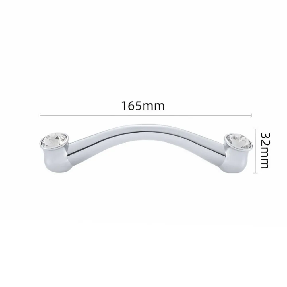 Zinc Alloy Cabinet Handles Crystal Accent Screws Included Drawer Pulls Light Luxury Style Gold Finish Wardrobe Handles