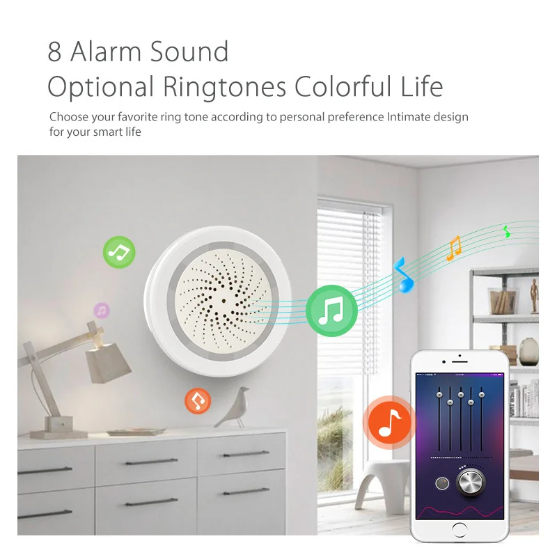 インテリジェント WIFI USB バッテリー サイレン センサー 落書き 可聴および視覚的トリガー アラーム リモート アプリ制御 ホーン 着信音 オプション