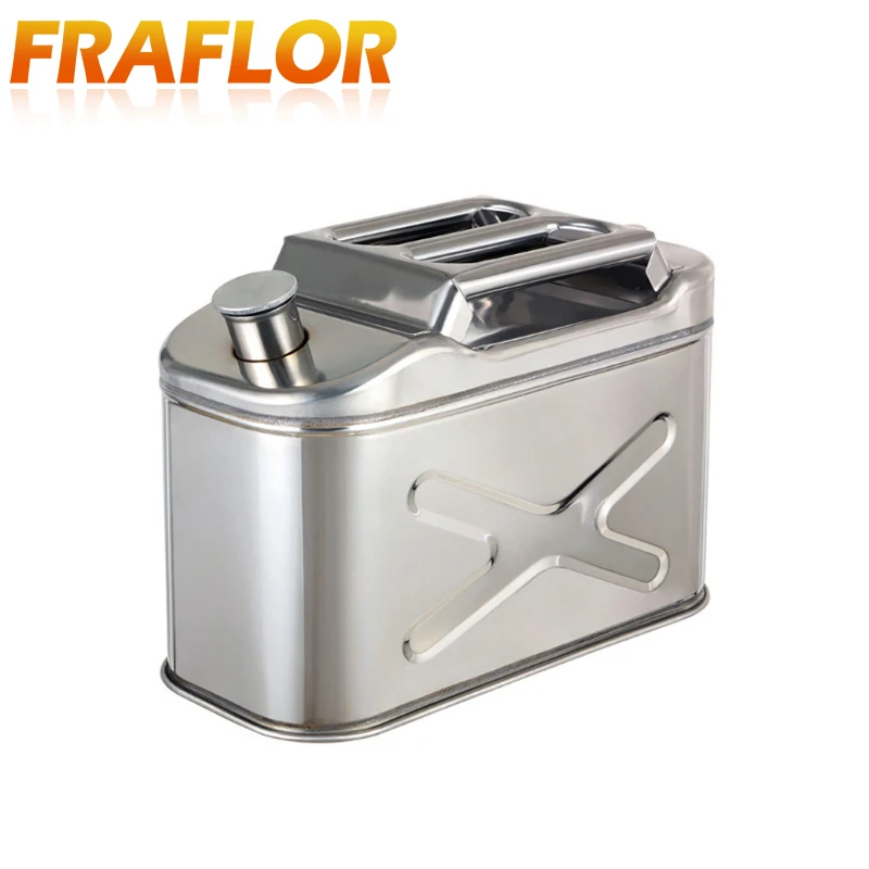 5L 10L Litres 201 Stainless Steel Fuel Tank Petrol Storage Oil Jerrycan Gas Can Car Motorcycle Truck Car Fuel-jugs with Oil Pipe