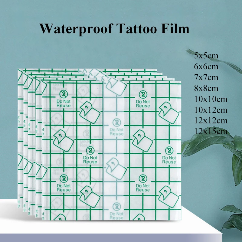 100Pcs Tattoo Protective Barrier Film Wound Dressing Tattoo Aftercare Skin Repair Sticker Bath Swim Shower Waterproof PU Film