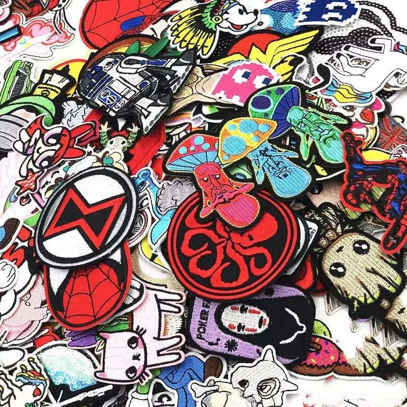 10-100 pezzi casuali animali del fumetto piante toppe ricamo ferro sui vestiti jeans abbigliamento decorazione appliques cucito abbigliamento