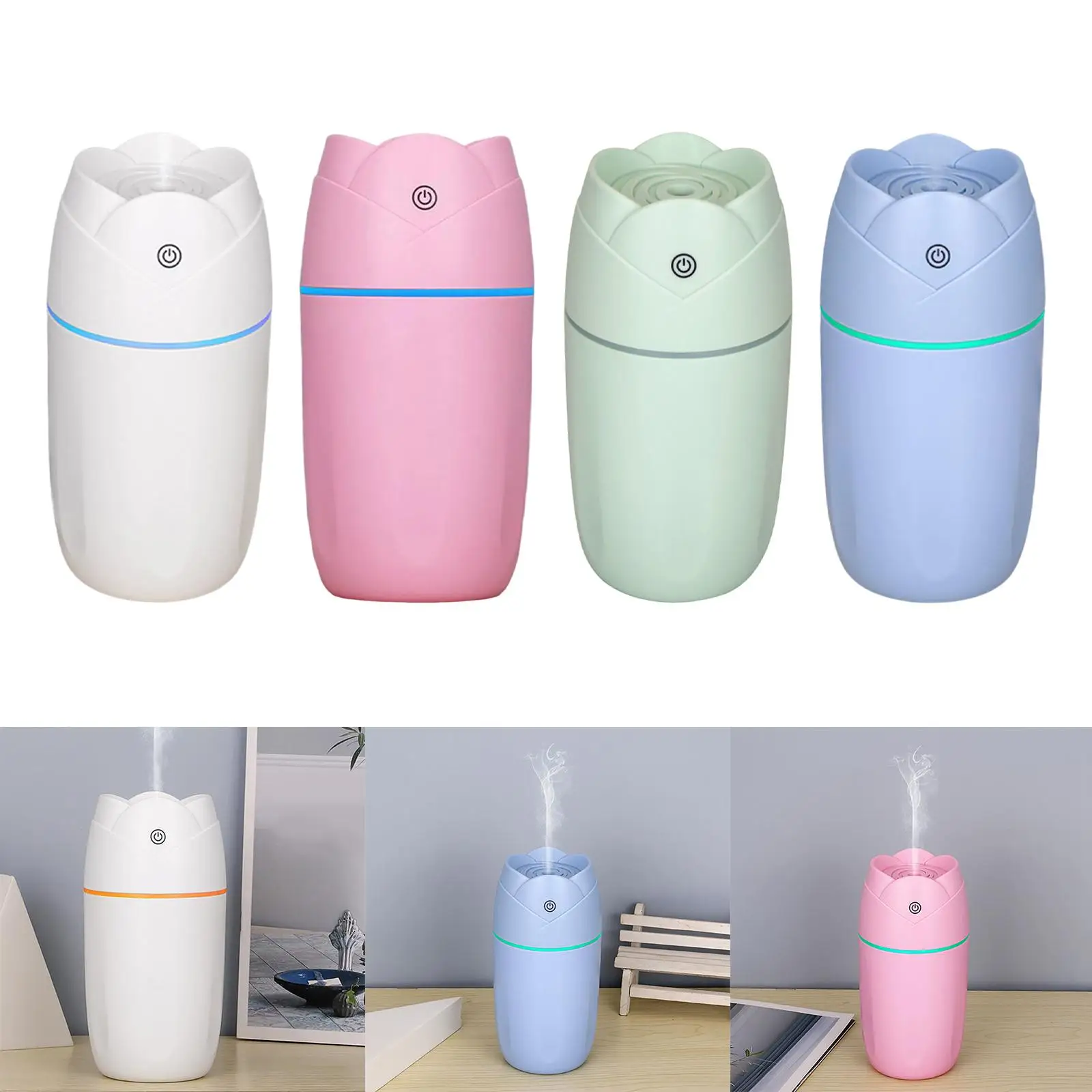 ناشر هواء مرطب مع 7 ألوان LED ضوء ليلي ناشر رائحة للسيارة