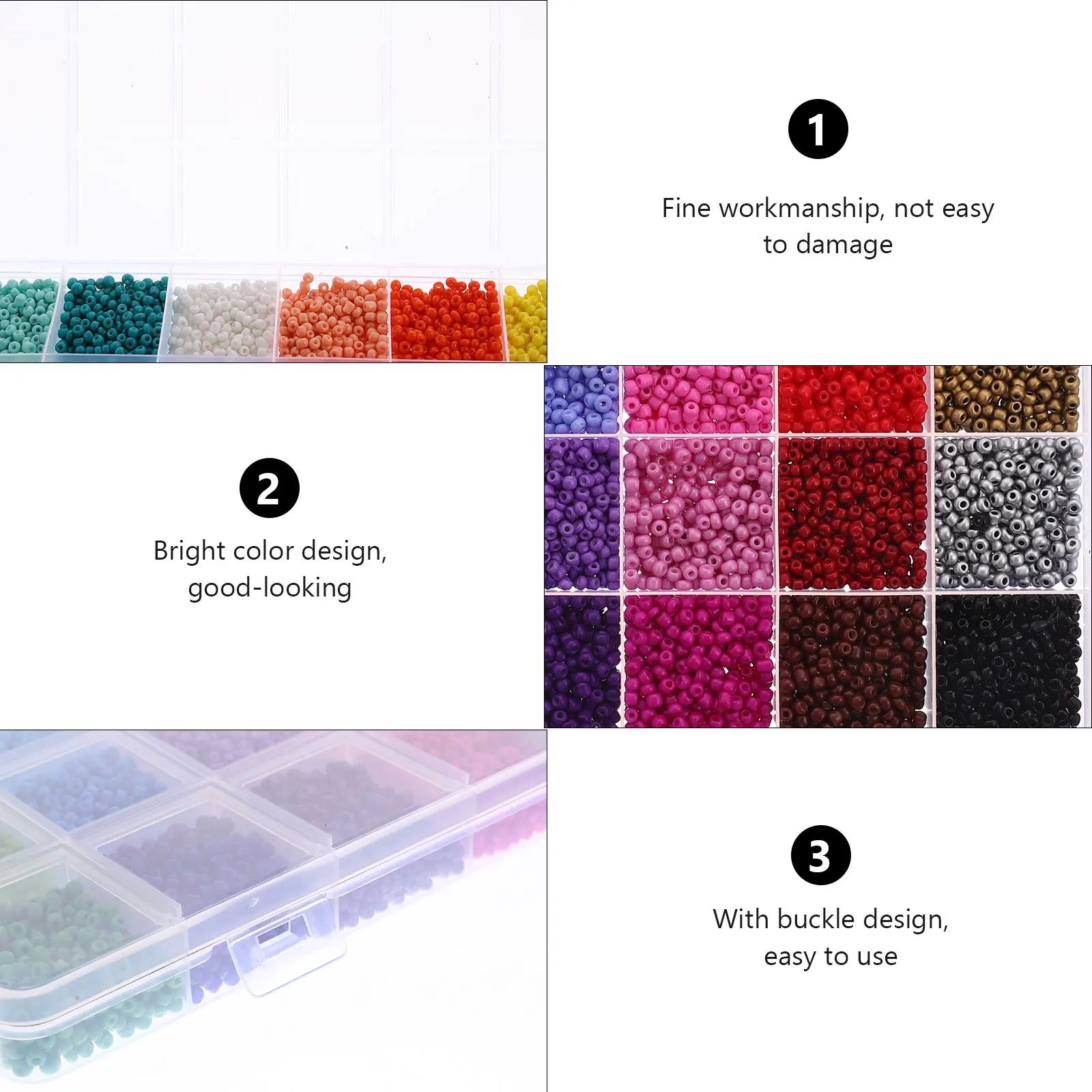 

Multipurpose Acrylic Beads Set for DIY Crafts Jewelry Making Round Charms Bracelets Accessories Decorative Loose Beads Multi
