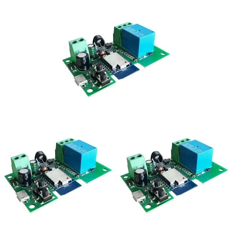 

ABVT-3X 12В Wi-Fi реле Tuya Smart Life, модуль управления через приложение, дистанционный таймер, самоблокирующееся управление, совместимость с Google Home, 2-стороннее управление