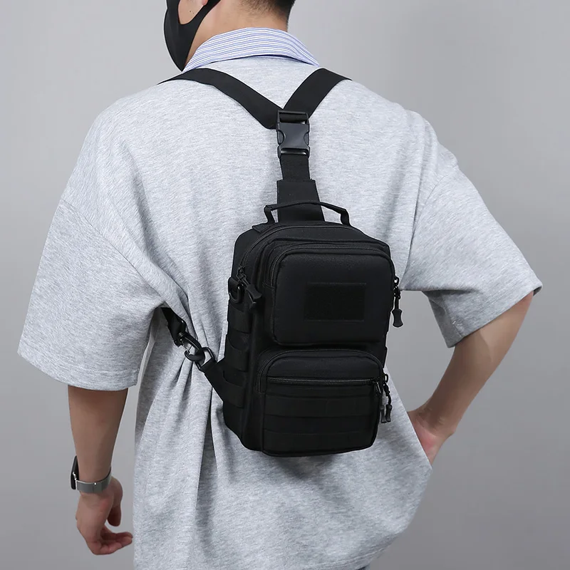 Taktische Brusttasche für Männer, multifunktionale Angeltasche, strapazierfähige Umhängetasche für Reisen, Camping, Wandern, Outdoor-Aktivitäten – Detail 2