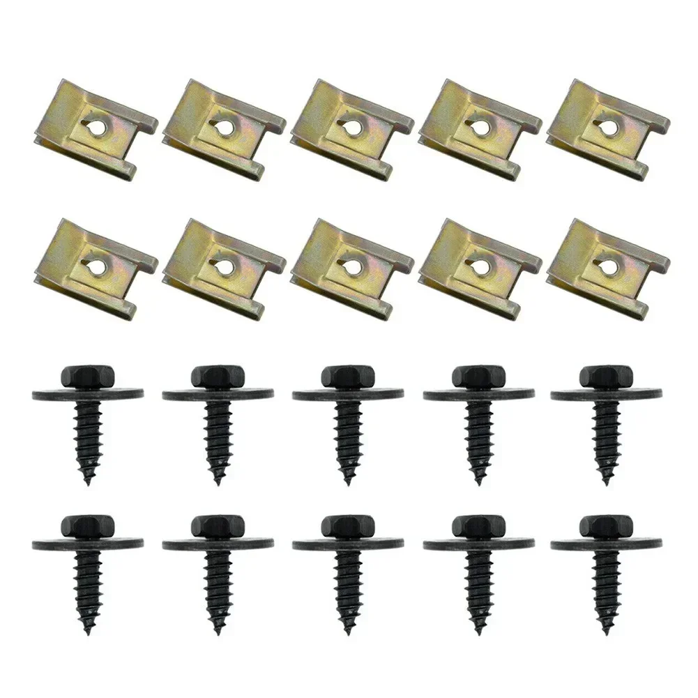 20pcs U Nut Hex Screw For BMW Speed Fastener Undertray Sheet Metal Clip Fixing Interior Accessories Auto Fastener Clips NEW