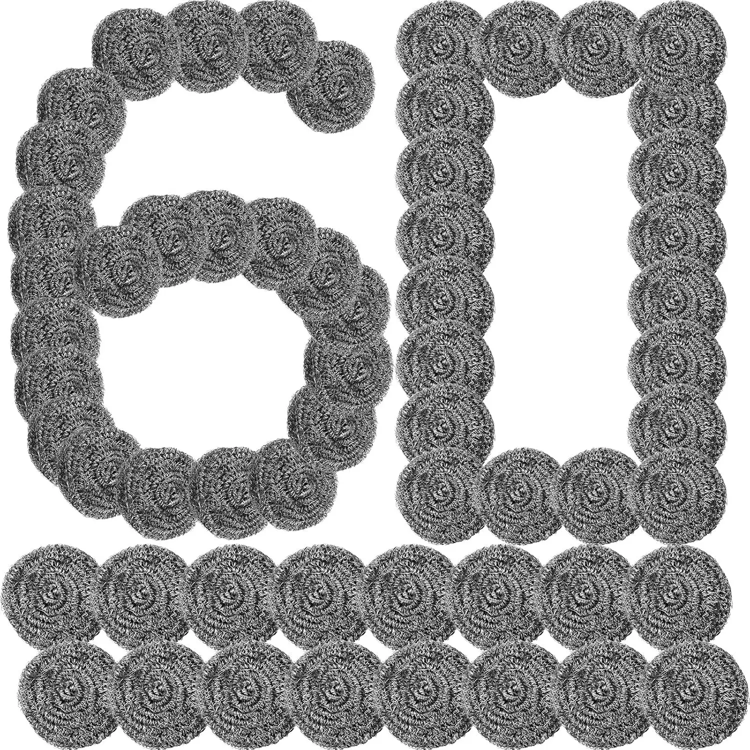 

60-Pack Stainless Steel Scouring Pads for Kitchen and Bathroom Cleaning, 30g Each, Rust-Resistant