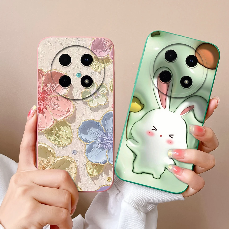 For Huawei Nova 12i Phone Case Cute Chubby Girl Boy Soft Liquid Silicone Shockproof Back Covers For Huawei Nova12i Fundas Coque
