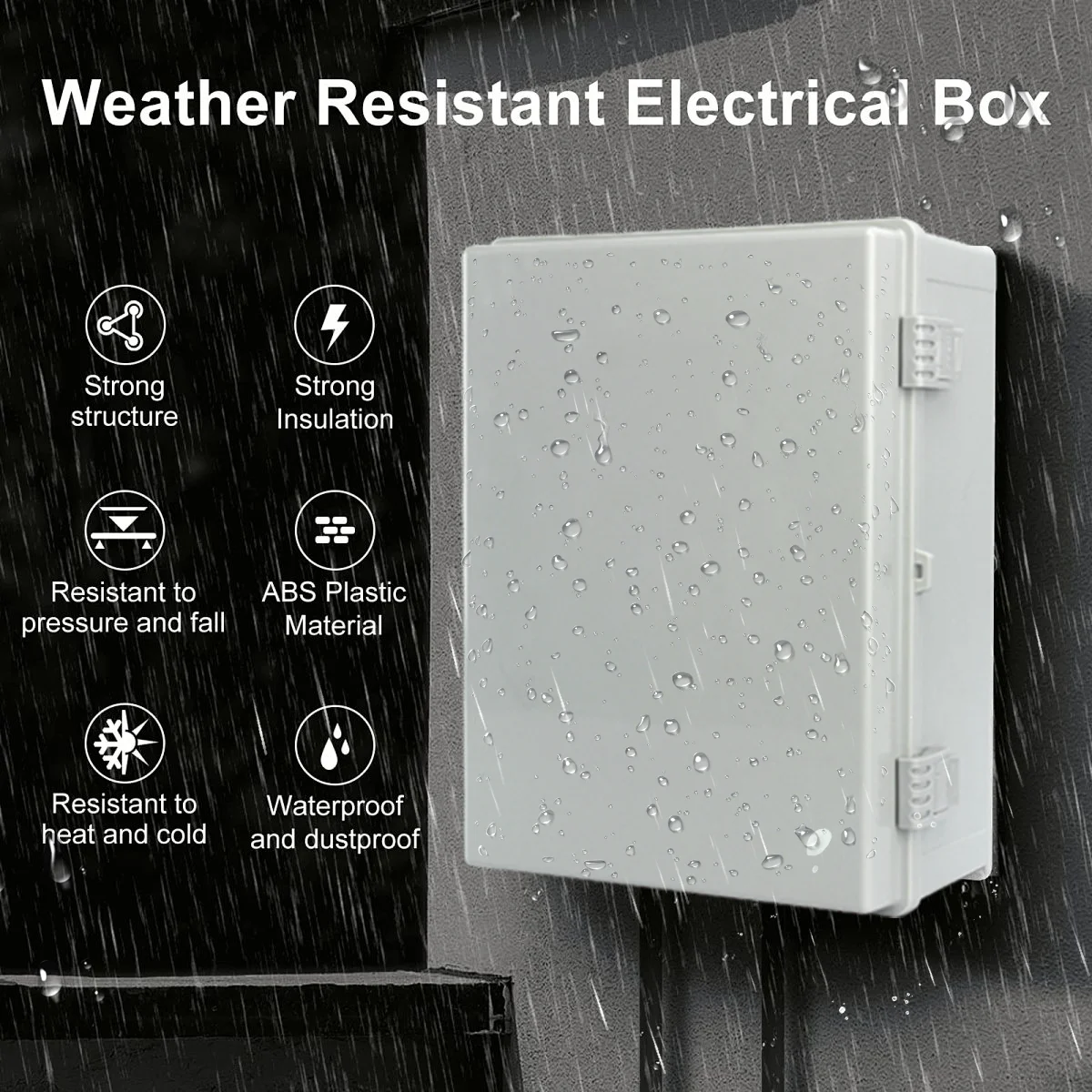 IP66 Waterproof ABS Plastic Enclosure Outdoor Power Distribution Junction Box Transparent/Gray Electronic Instrument Case