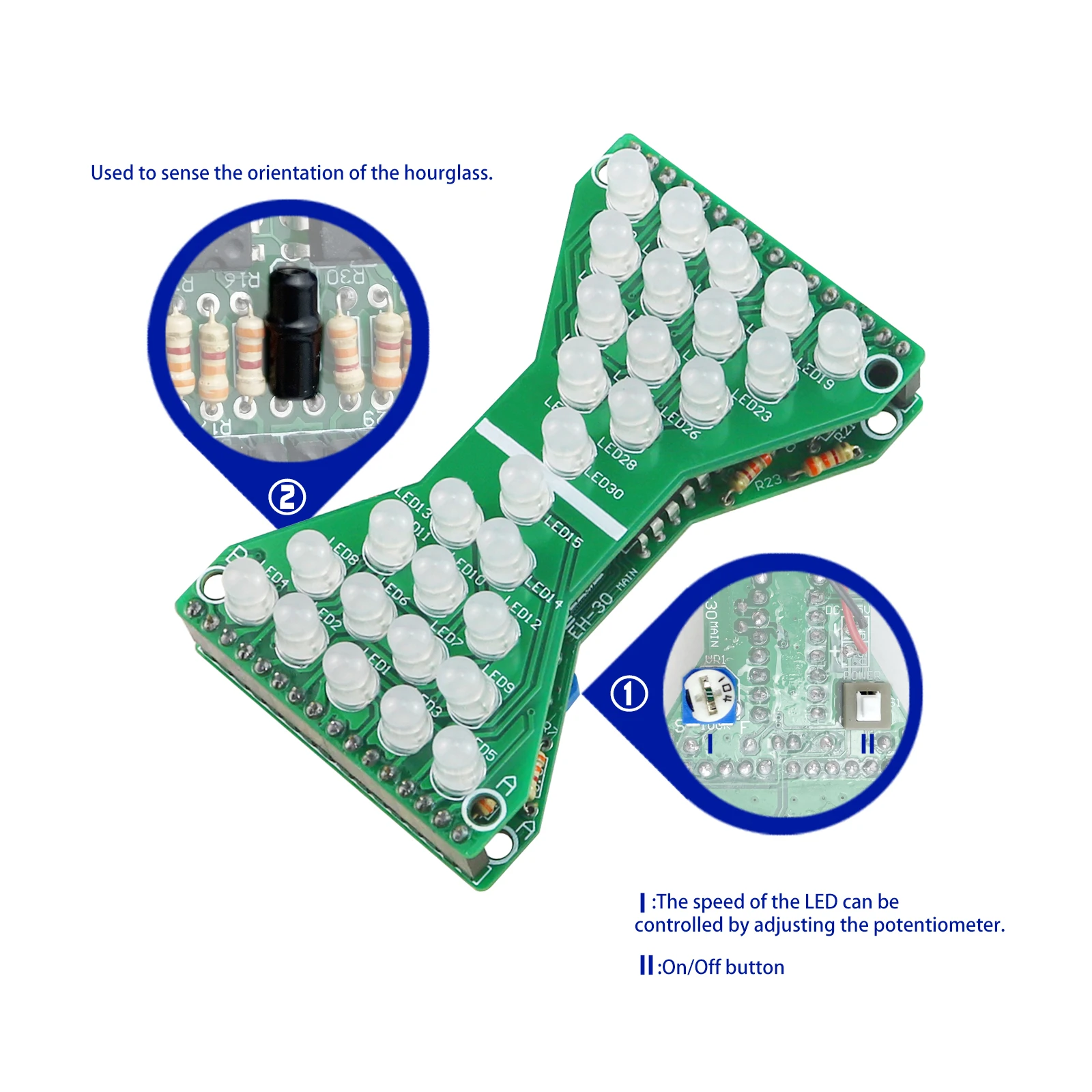 DIY elektronische kit zandloper LED dubbellaags printplaat knipperlichtcomponenten lassen soldeeroefening voor scholieren