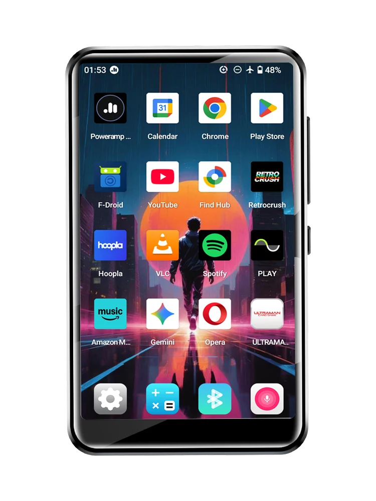 Lecteur MP3 Famue PF31 avec 4 Go de RAM + 32 Go de ROM, Android 10, Bluetooth et Wi-Fi, écran de 4 pouces, lecteur MP4 avec Spotify, Pandora, Play Store