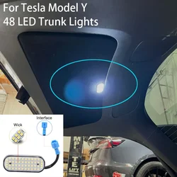 Luces LED para maletero, lámpara de iluminación para maletero, conector Original para equipaje Interior, Model Y accesorios de repuesto para Tesla, 48 LED, 2023