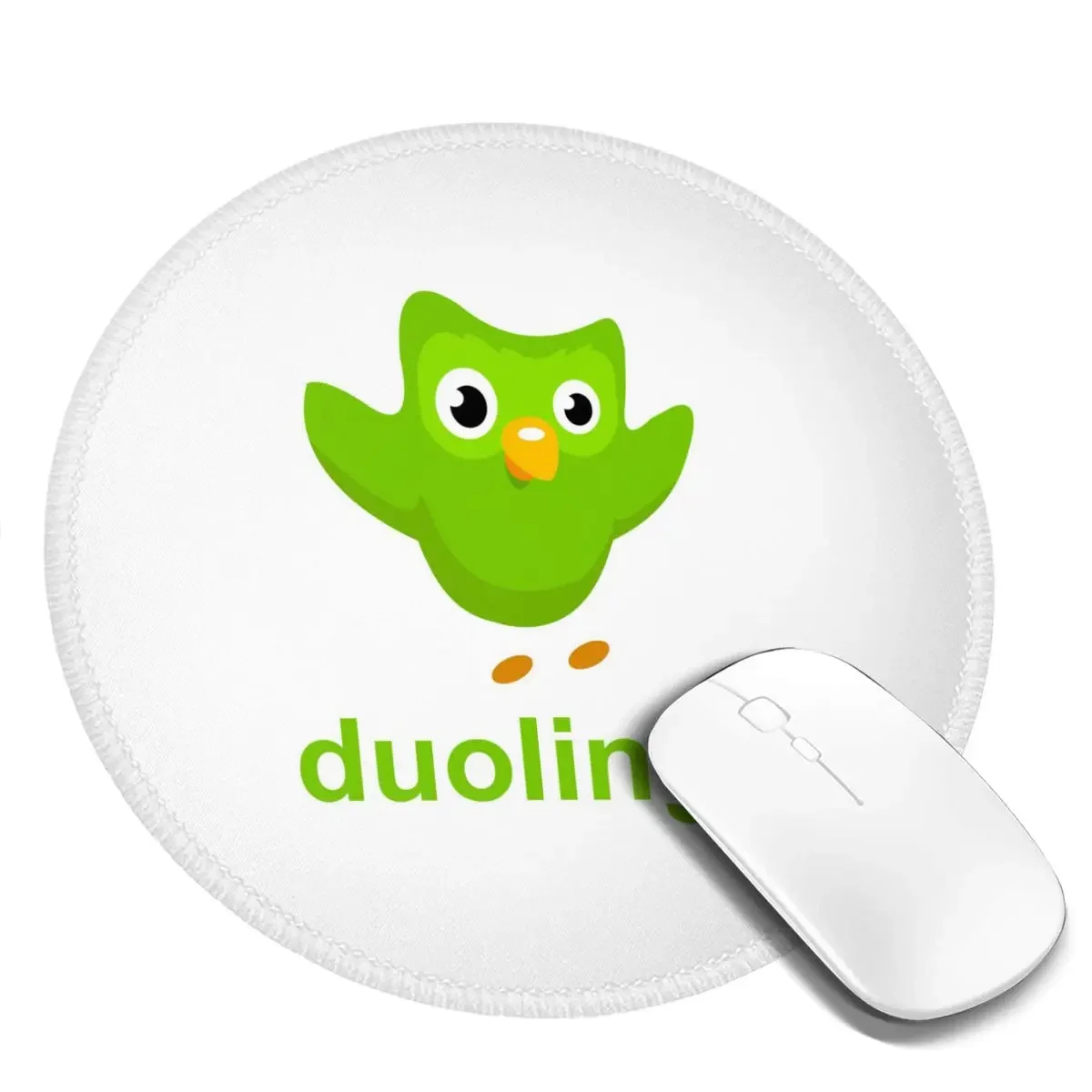 Duolingo Owl Duo Round Mouse Pad Computer Keyboard Mouse Mat Gamer Laptop Desk Mat Office Accessories Table Mats