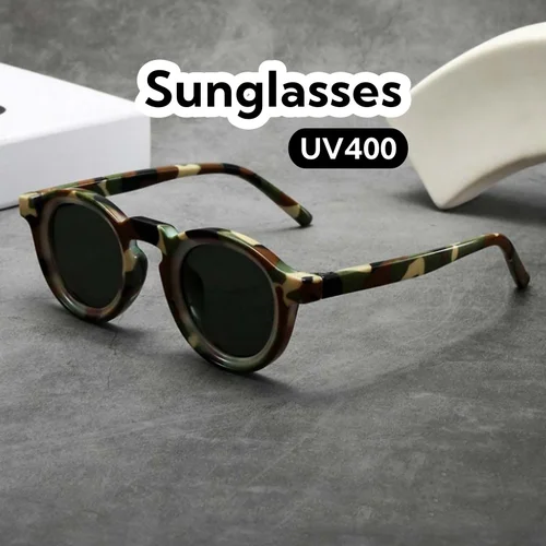 Gafas de sol redondas Retro con montura pequeña Premium UV400 para mujeres y hombres, tendencia de moda, gafas protectoras UV, gafas para viajes al aire libre