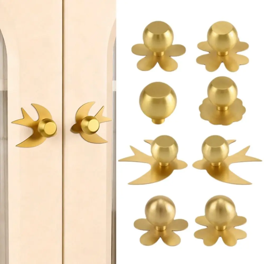 Fashion Brass Cabinet Pull with Backplate Minimalist Wardrobe Knob Gold Cupboard Decorative Knob Cabinet Decoration