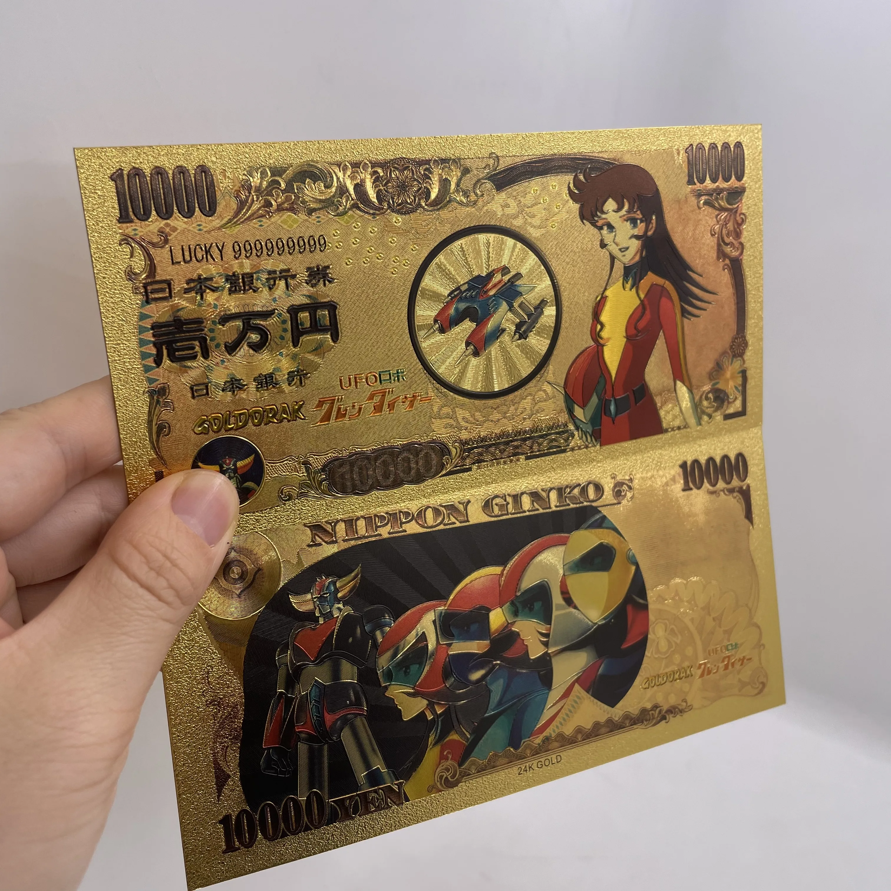 9 Designs UFO Robot Grendizer Goldorak Japanese Classic Anime Alcor Phenici Hikaru Great Vega Gold Banknotes Collection