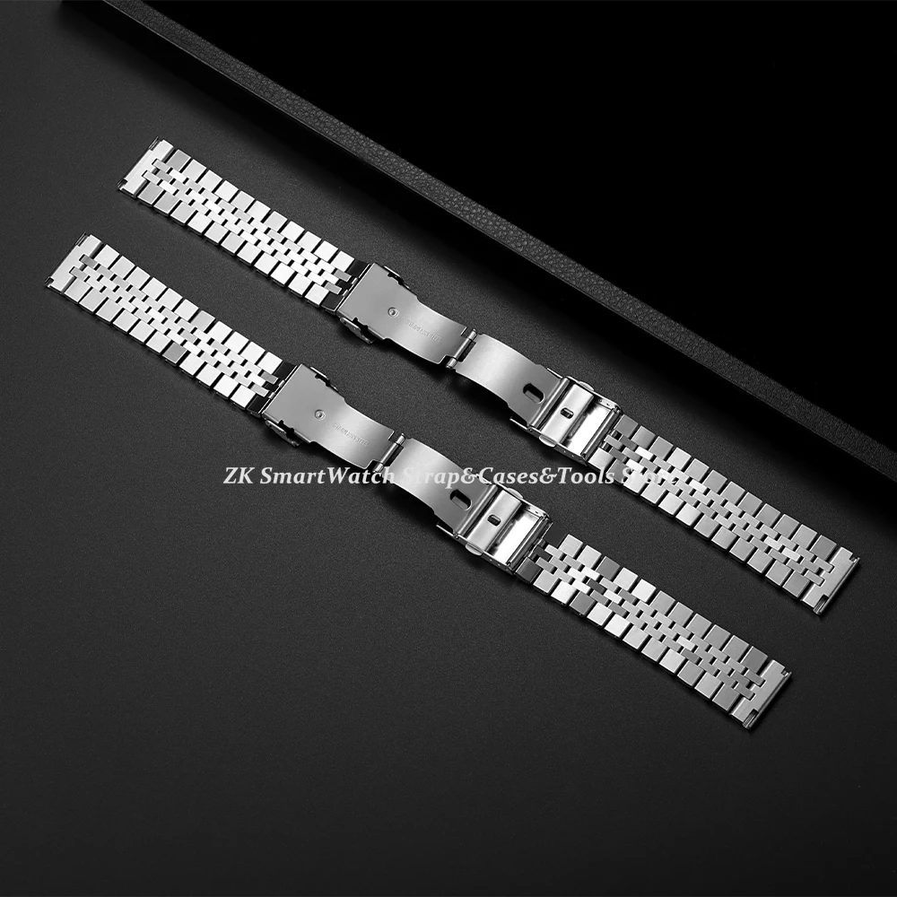 Solid Stainless Steel Watch Bracelet for Jubilee for Seiko SKX007/009 Silver Metal Watch Band 18mm 20mm 22mm Folding Clasp Strap