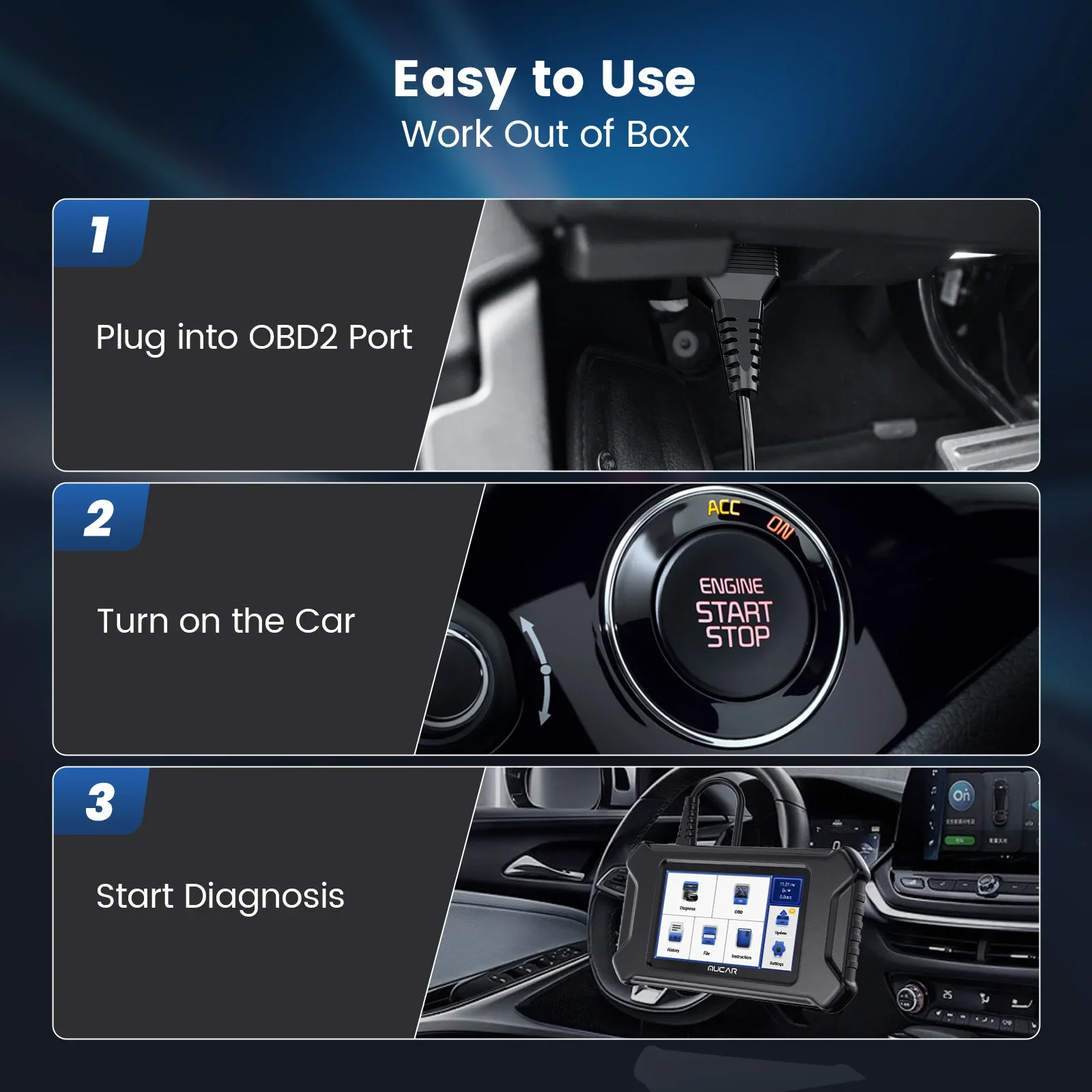 MUCAR-Scanner de voiture CS5 OBD2, ECM, TCM, ABS, SRS, BCM, outils de voiture, test de batterie, outil automobile, mise à niveau gratuite à vie