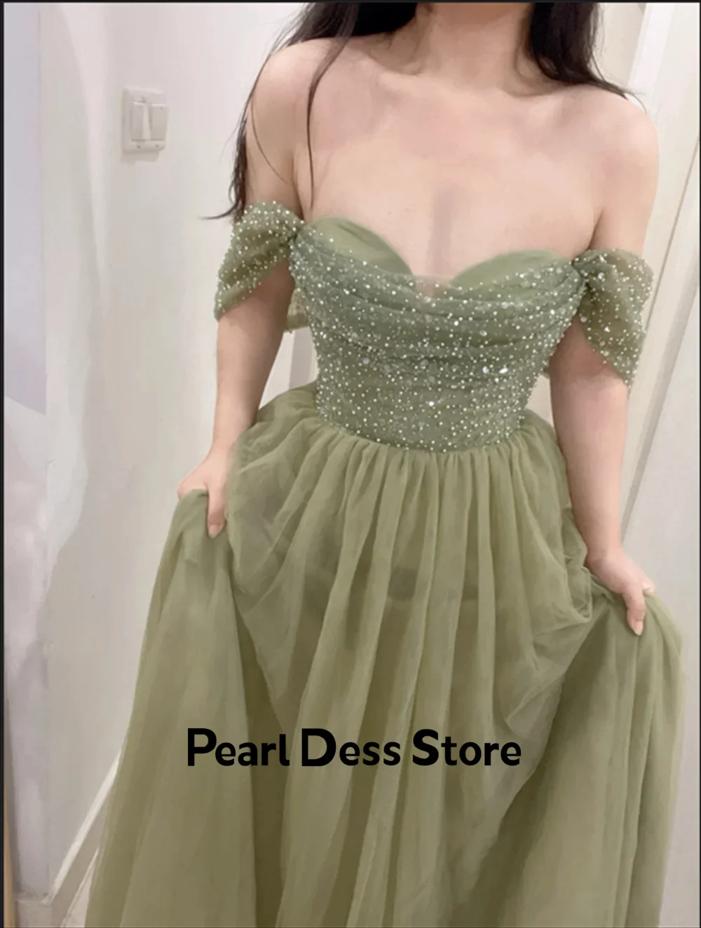 Sequins Luxurious Evening Dresses 2024 Luxury Line A Green Elegant Dresses for Women Gala Party Dress Ball Gowns Amanda Novias