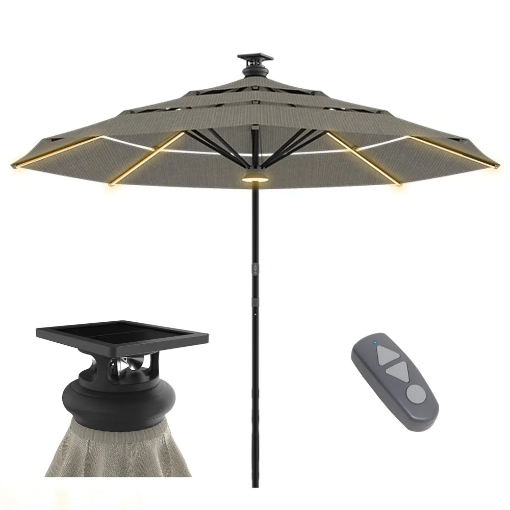 

Height 2 Series 10ft Motorized Patio Umbrella – Remote, Solar & USB-C Charging, 8 Rib + Center LED, Wind Sensor, Customized