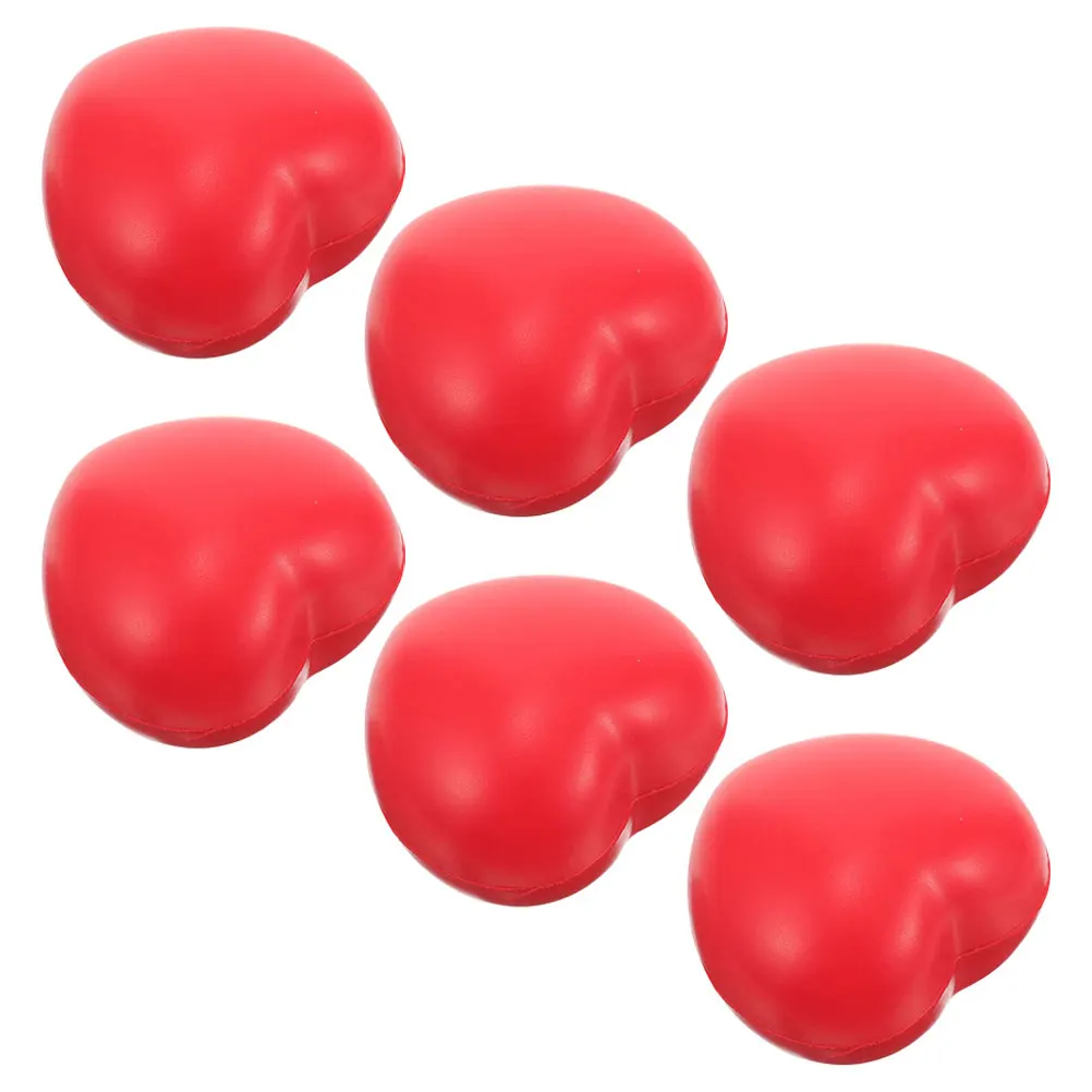 

6pcs Heart Shaped Hand Exercise Balls for Grip Strength Seniors Fitness Equipment High Elasticity Squeeze Ball