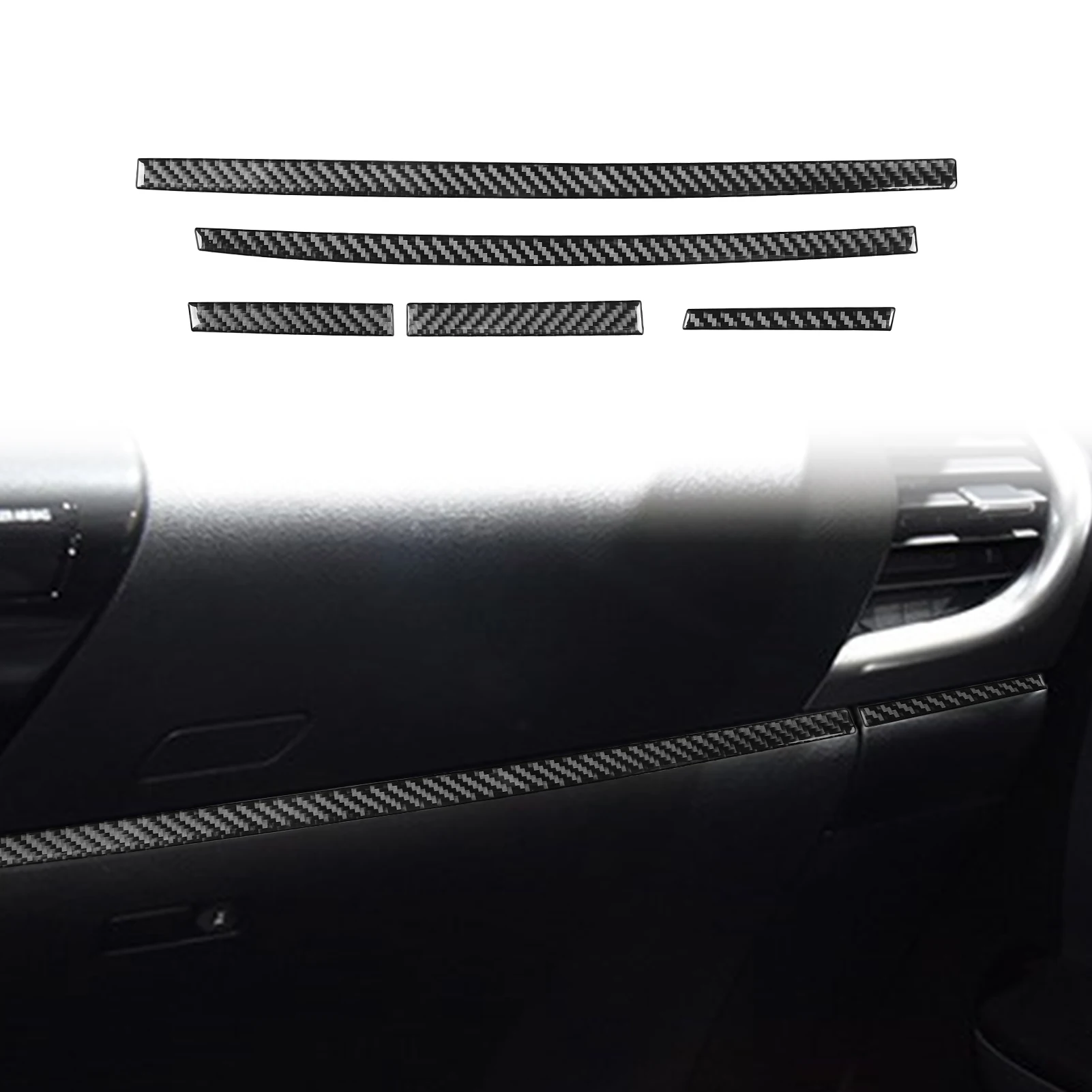 Central Control Strip Decoration Cover Trim Sticker for Hailux 2015 2016-2018 2019 2020 Car Interior Accessories Carbon Fiber