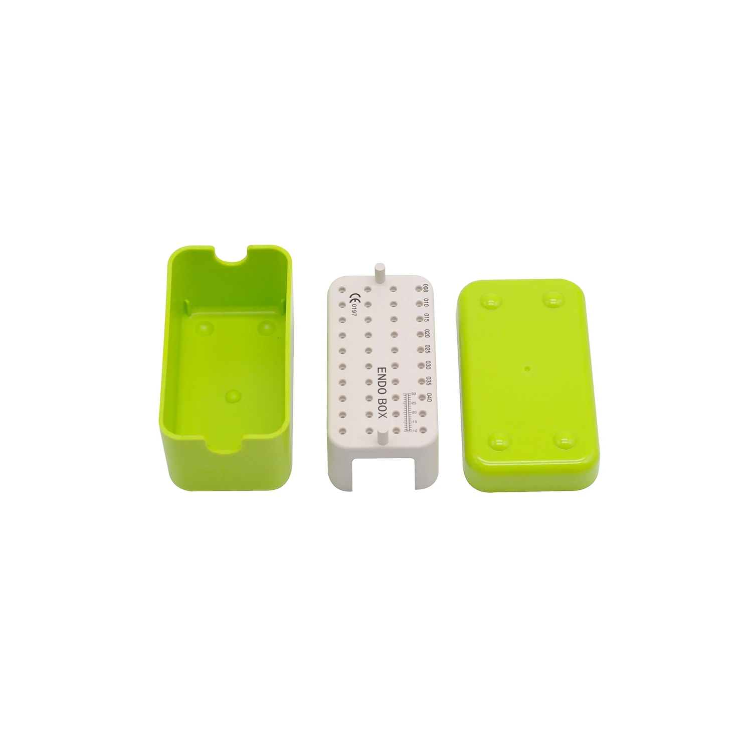 1box Dental Clinic Plastic Endo Box With Ruler Files Bur Holder Blocks Stand Clean Autoclavable Sterilization Case 40 Holes