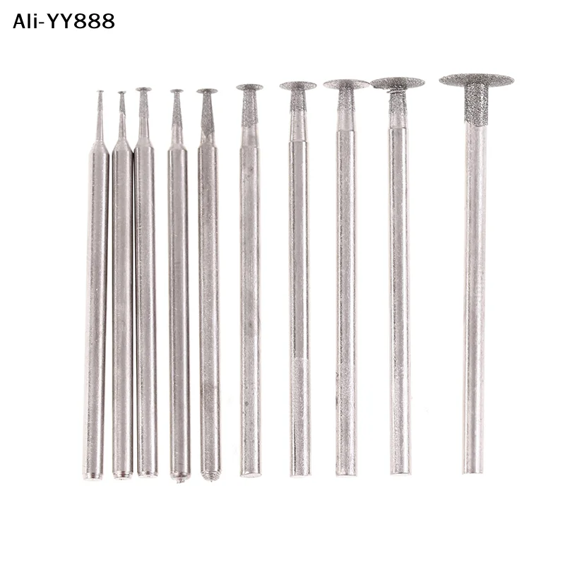 【YY88】10Pcs 2026 New Grinding Bit Accessory Ultra-Thin T Head Shank Diamond Mounted Point Stone Jade Carve Polish Engrave Tool