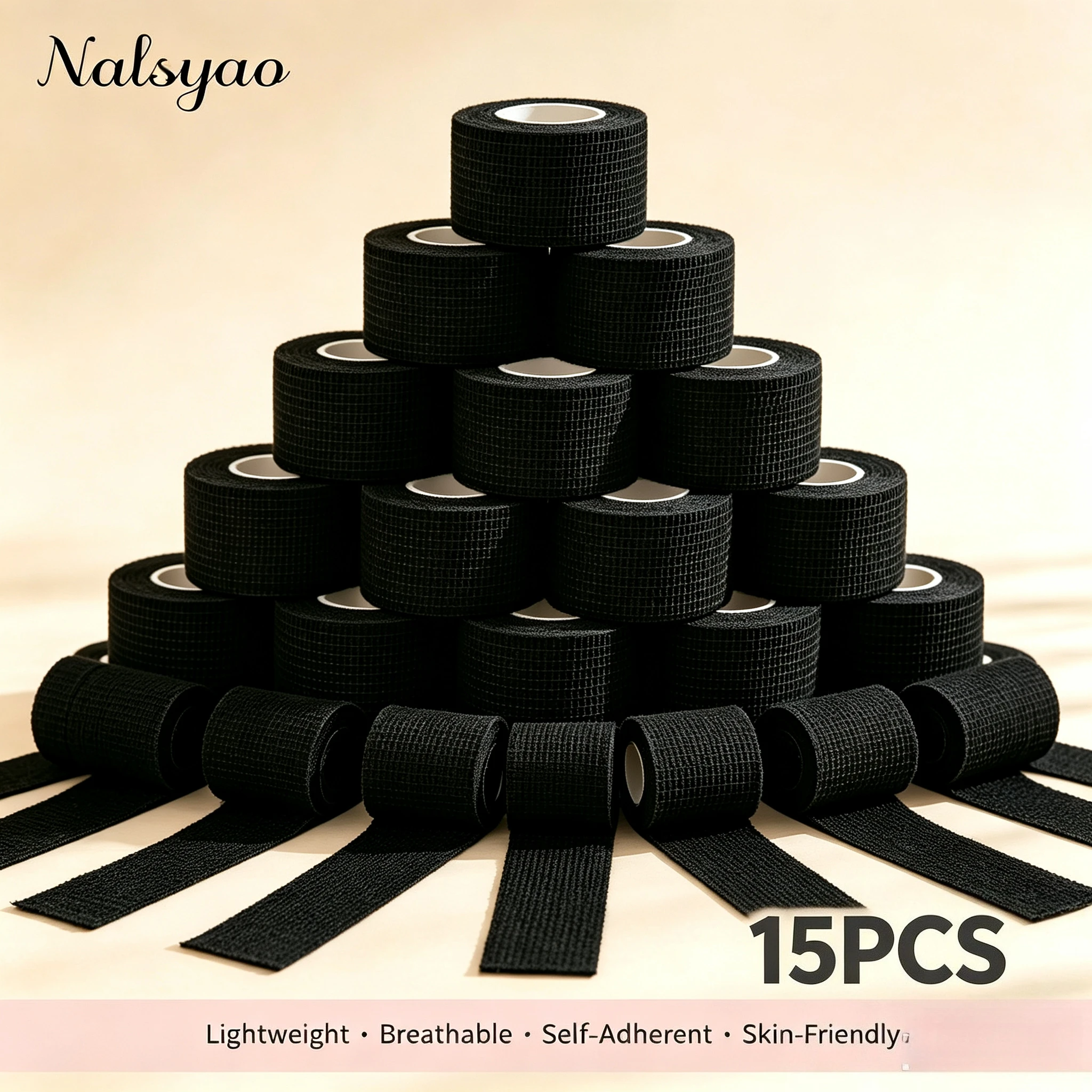 2.5cm Medical Adhesive Bandage Elastic Breathable Sports Self Adhesive Tape Black Wrap Finger Tape For Wrist Ankle First Aid