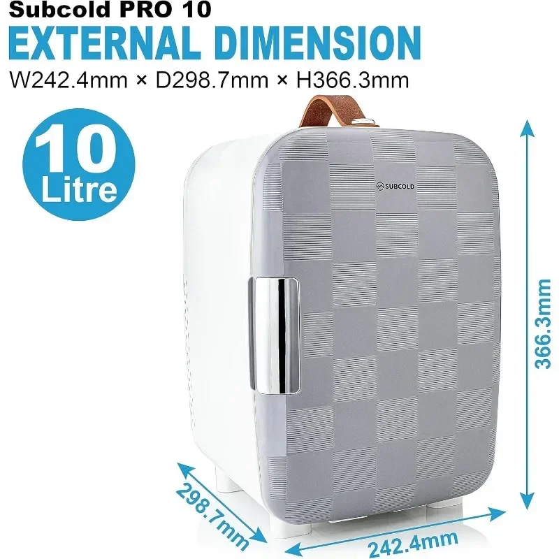 Subcold Luxury Mini Fridge Cooler Compact 10L Portable Small Fridge  Efficient Quiet Cooling System Ideal for Bedroom Office