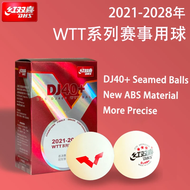 New DHS DJ40+ Table Tennis Balls WTT 3-Star ABS New Material with Seam  Ping Pong Balls  for Professional Competition 6 Per Box