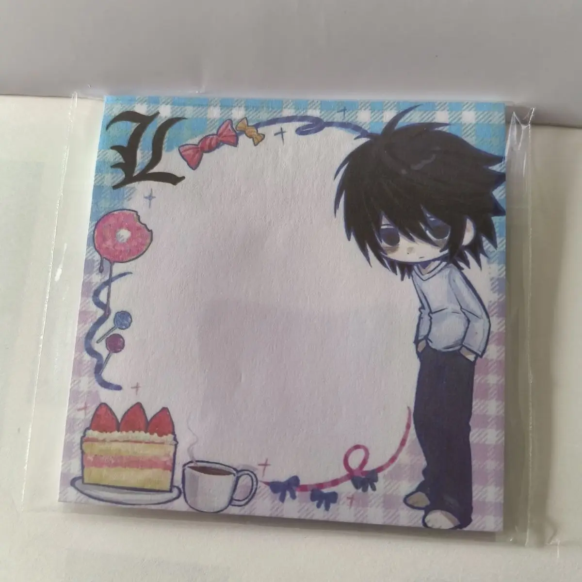 Death Note L Anime Memo Pad Cute Cartoon Notepad Portable Handwriting Note Paper Fans Stationery Gift view 3